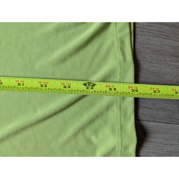 Susan Graver Lime Green Short Sleeve V-Neck Blouse 1X Lightweight Womens Top - Picture 6 of 7